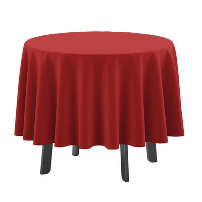 Toalha de Mesa Redonda 147cm Int./Ext. com Abertura para Guarda-Sol Impermeável para Pátio/Quintal/Churrasco Primavera/Verão - Vargottam 147,32 Cm × 147,32 Cm – Com Furo Para Guarda-Sol / Vermelho