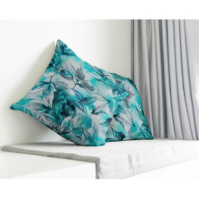 Capas de Travesseiro e de Almofada Decorativas Estampadas com Tema Azul - Vargottam 45,72 Cm × 45,72 Cm – Quadrado / Azul