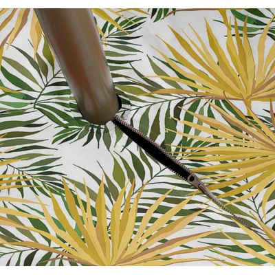 Toalha de Mesa Impermeável para Uso Interno/Externo para Pátio  Capa de Mesa Primavera/Verão para Jardim/Churrasco/Piquenique - Vargottam 147,32 Cm × 304,8 Cm – Com Furo Para Guarda-Sol / Amarelo