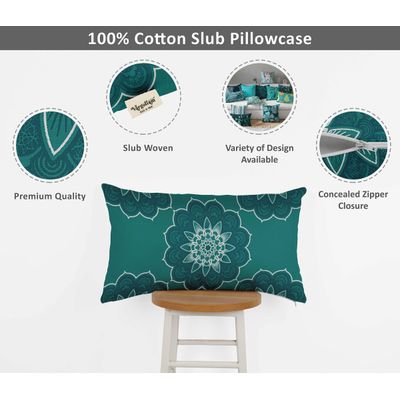 Capas de Almofada Decorativas Estampadas Tema Azul - Vargottam 30,48 Cm × 60,96 Cm – Retangular / Azul