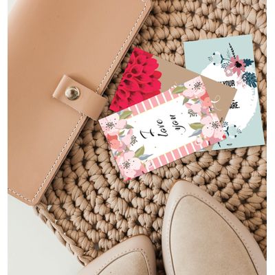 Bilhetes para Lancheira para Adultos/Adolescentes, Cartões de Motivação, Inspiração e Afirmação, 36 Unidades, Tema Floral - Inkdotpot 8,89 Cm × 6,35 Cm / Multicolorido