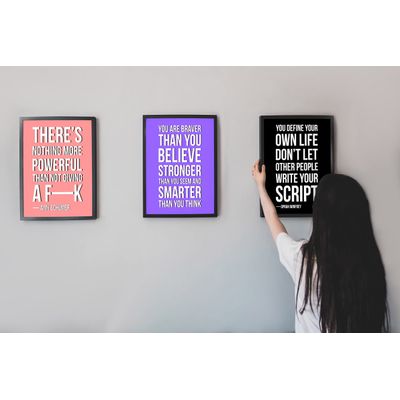 Arte de Parede Motivacional: Você Define Sua Vida — Não Deixe Outros Escreverem Seu Roteiro — Oprah Winfrey, 1 Unid, Preto - Inkdotpot 30,48 Cm × 45,72 Cm / Somente Pôster