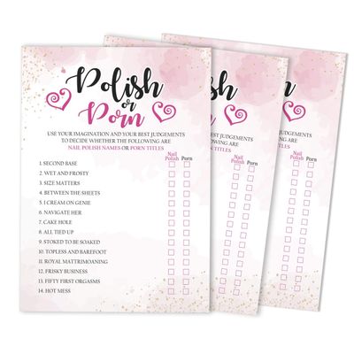 50 Cartões de Jogo Quadrados em Branco com Respingo em Aquarela para Chá de Noiva, Casamento e Despedida de Solteira - Inkdotpot 12,7 Cm × 17,78 Cm / Branco - Esmalte ou Filme