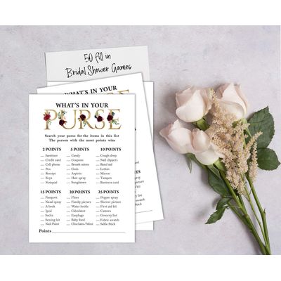 50 Cartões Florais Quadrados em Branco para Chá de Noiva e Despedida de Solteira para Preencher Ideias de Presente - Inkdotpot 12,7 Cm × 17,78 Cm / Branco - O Que Tem na Sua Bolsa