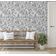 Papel de Parede Jardim do Templo Estilo Asiático Autoadesivo Decoração DIY Fácil para Quarto e Sala Cinza - S4Sassy 63,5 cm (L) × 152,4 cm (C) / Cinza - Vinil Texturizado