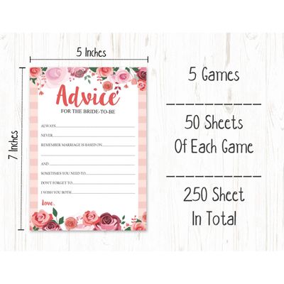 50 Cartões Florais para Chá de Noiva e Despedida de Solteira, em Lote, Quadrados em Branco, Preenchíveis, Ideias de Presente - Inkdotpot 12,7 Cm × 17,78 Cm / Branco - Conjunto de Jogos