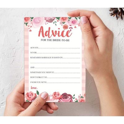 50 Cartões Florais para Chá de Noiva e Despedida de Solteira, em Lote, Quadrados em Branco, Preenchíveis, Ideias de Presente - Inkdotpot 12,7 Cm × 17,78 Cm / Branco - Conjunto de Jogos