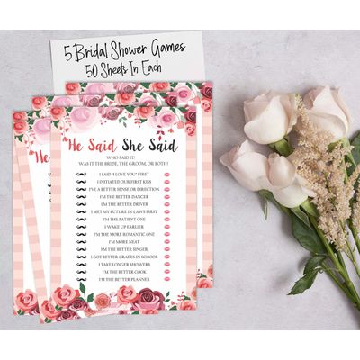 50 Cartões Florais para Chá de Noiva e Despedida de Solteira, em Lote, Quadrados em Branco, Preenchíveis, Ideias de Presente - Inkdotpot 12,7 Cm × 17,78 Cm / Branco - Conjunto de Jogos