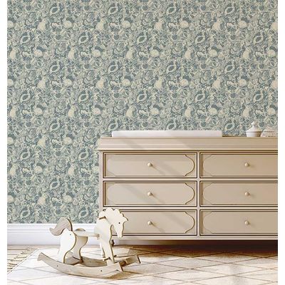 Papel de Parede com Esboço Animal - Estampa Selva, Vinil Autoadesivo, Revestimento Decorativo, Fácil de Aplicar para Quarto e Sala - S4Sassy 63,5 cm (L) × 304,8 cm (C) / Bege - Vinil Texturizado