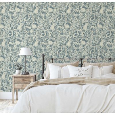 Papel de Parede com Esboço Animal - Estampa Selva, Vinil Autoadesivo, Revestimento Decorativo, Fácil de Aplicar para Quarto e Sala - S4Sassy 63,5 cm (L) × 304,8 cm (C) / Bege - Vinil Texturizado
