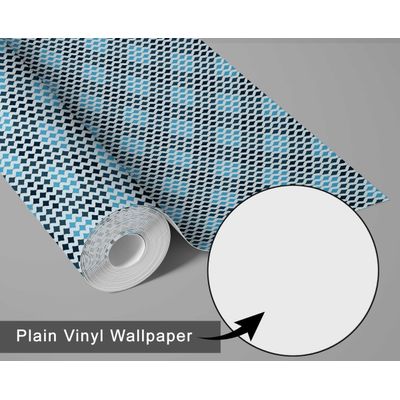 Papel de Parede Autoadesivo Geométrico Vinílico Impermeável Azul, Removível, para Inquilinos, para Quarto e Sala de Jantar - S4sassy 63,5 cm (L) × 609,6 cm (C) / Azul - Vinil Texturizado