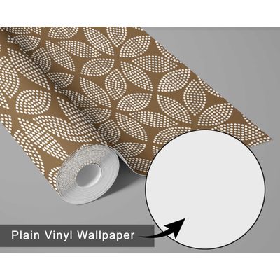 Papel de Parede Vinílico Autoadesivo, Estampa Floral Dot Blossom, Impermeável, Marrom, Removível, para Quartos e Salas - S4Sassy 63,5 cm (L) × 152,4 cm (C) / Marrom - Vinil Texturizado