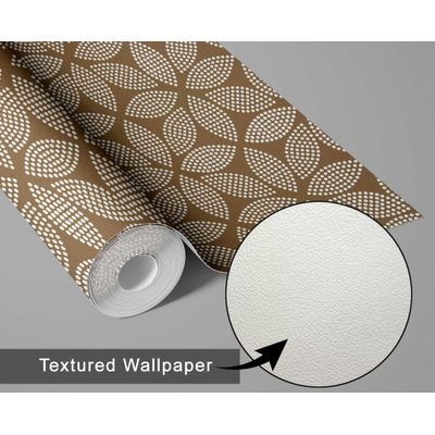Papel de Parede Vinílico Autoadesivo, Estampa Floral Dot Blossom, Impermeável, Marrom, Removível, para Quartos e Salas - S4Sassy 63,5 cm (L) × 152,4 cm (C) / Marrom - Vinil Texturizado
