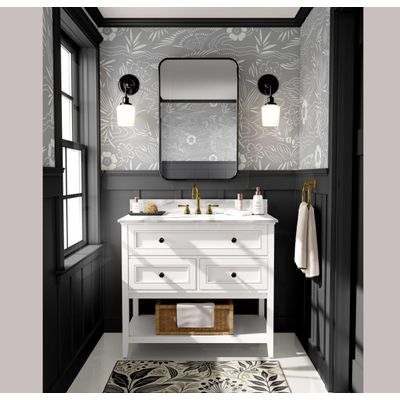 Papel de Parede Botânico Branco, Estilo Asiático, Vinil Autoadesivo, Fácil DIY para Quarto e Sala - Cinza - S4Sassy 63,5 cm (L) × 152,4 cm (C) / Cinza - Vinil Liso
