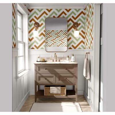 Papel de Parede Autoadesivo Zigzag Labirinto Verde, Vinil Removível DIY, Papel Contact para Parede de Entrada, Decoração Fácil - S4sassy 63,5 cm (L) × 914,4 cm (C) / Verde - Vinil Texturizado