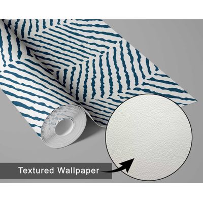 Papel de Parede Vinílico Autoadesivo Estampa Animal Vibes à prova d'água Azul Removível para Quartos e Salas, para Inquilinos - S4Sassy 63,5 cm (L) × 152,4 cm (C) / Azul - Vinil Texturizado