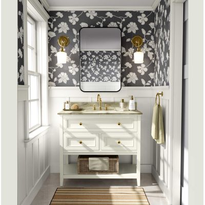 Papel de Parede Autoadesivo e Removível Floral Estilo Esboço, Mural Instantâneo Cinza para Quarto, Banheiro, Lavanderia e Closet - S4Sassy 63,5 cm (L) × 304,8 cm (C) / Cinza - Vinil Liso
