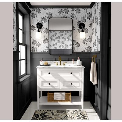 Papel de Parede Autoadesivo Removível com Estampa de Folhas Cinza — para Entrada e Escritório, Solução - S4sassy 63,5 cm (L) × 914,4 cm (C) / Cinza - Vinil Texturizado
