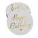 Etiquetas de Papel para Lembrancinhas 'Feliz Aniversário' Metalizadas para Pendurar - Inkdotpot 100 Etiquetas Metalizadas / Branco - Dourado