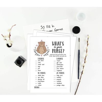 50 Cartões Alfabeto ABC para Bebê com Urso Tema Animal Neutro de Gênero Suprimentos para Festa - Inkdotpot 12,7 Cm × 17,78 Cm / Branco - O Que Tem na Sua Bolsa