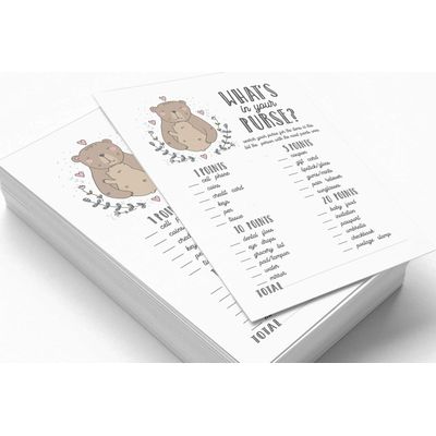 50 Cartões Alfabeto ABC para Bebê com Urso Tema Animal Neutro de Gênero Suprimentos para Festa - Inkdotpot 12,7 Cm × 17,78 Cm / Branco - O Que Tem na Sua Bolsa