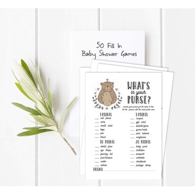 50 Cartões Alfabeto ABC para Bebê com Urso Tema Animal Neutro de Gênero Suprimentos para Festa - Inkdotpot 12,7 Cm × 17,78 Cm / Branco - O Que Tem na Sua Bolsa