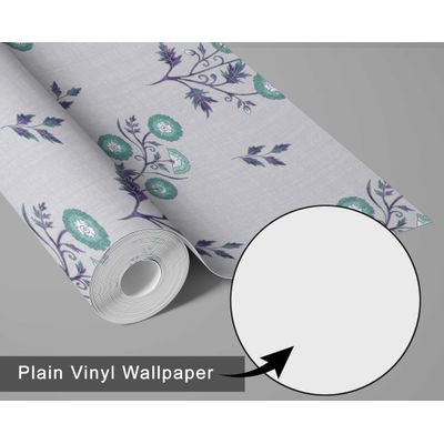 Papel de Parede Botânico Estilo Asiático Vinílico Autoadesivo, Decorativo Fácil de Aplicar para Quarto e Sala - Verde - S4Sassy 63,5 cm (L) × 152,4 cm (C) / Verde - Vinil Liso