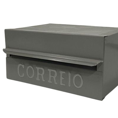 Caixa De Correios Brasileirinha Cinza Tamanho 15x20x10 Aço Cinza