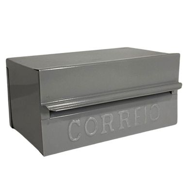 Caixa De Correios Brasileirinha Cinza Tamanho 15x20x10 Aço Cinza