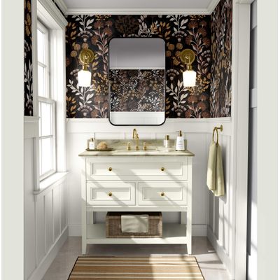 Papel de Parede Vinílico Autoadesivo Botânico Vintage Floral Marrom, Revestimento Decorativo Fácil DIY para Quarto e Sala - S4Sassy 63,5 cm (L) × 152,4 cm (C) / Marrom - Vinil Texturizado