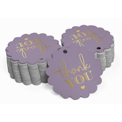 Etiquetas de Papel Metalizado Obrigado para Lembrancinhas de Chá de Noiva - Inkdotpot 100 Etiquetas Metalizadas / Roxo - Dourado