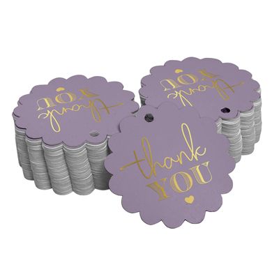 Etiquetas de Papel Metalizado Obrigado para Lembrancinhas de Chá de Noiva - Inkdotpot 100 Etiquetas Metalizadas / Roxo - Dourado