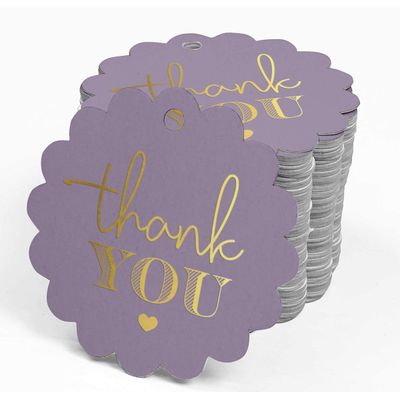 Etiquetas de Papel Metalizado Obrigado para Lembrancinhas de Chá de Noiva - Inkdotpot 100 Etiquetas Metalizadas / Roxo - Dourado