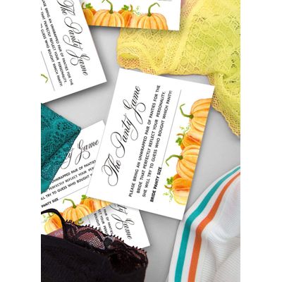 Cartões "Pumpkin Fall In Love" Quadrados em Branco para Preencher, 50 Unidades para Chá de Noiva/Despedida de Solteira - Inkdotpot 8,89 Cm × 6,35 Cm / Branco - Jogos de Festa