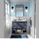 Revestimento Autoadesivo de Vinil, Estampa Geométrica em Pinceladas, Mural Moderno Azul para Quarto/Banheiro/Lavanderia/Closet - S4Sassy 63,5 cm (L) × 152,4 cm (C) / Azul - Vinil Texturizado