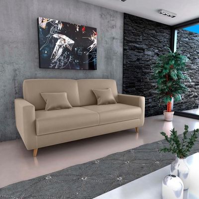 Sofá Cama Emília 2 Lugares 190cm Veludo Turkey Capuccino Matrix