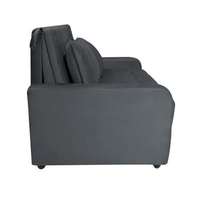 Sofá Cama Para Sala De Estar Amora New Suede - Cinza Cinza