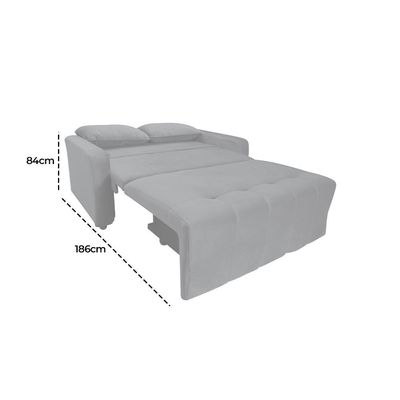 Sofá Cama Para Sala De Estar Amora New Suede - Cinza Cinza