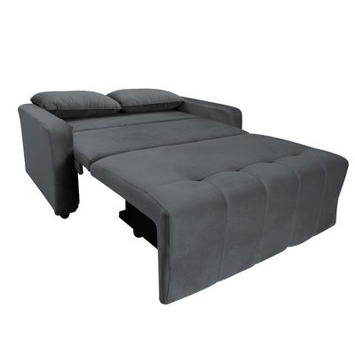 Sofá Cama Para Sala De Estar Amora New Suede - Cinza Cinza