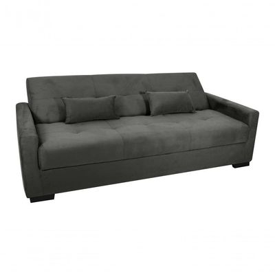 Sofá Cama Lavínia 3 Lugares Suede Cinza Matrix
