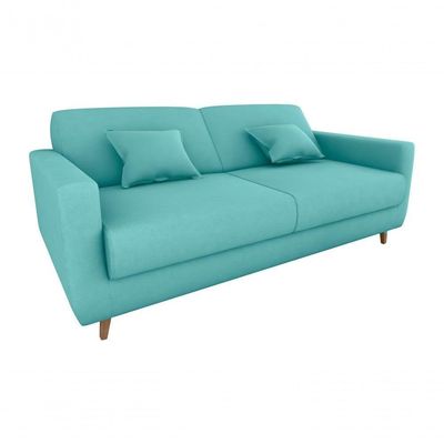 Sofá Cama Emília 2 Lugares 190cm Veludo Verde Menta Matrix