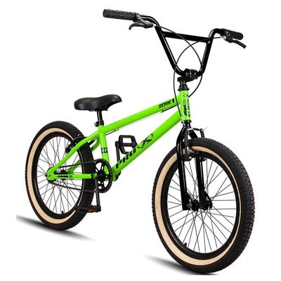 Bicicleta Aro 20 Bmx Pedivela Monobloco Em Aço Drop P03 Verde E Preto - D'rossi