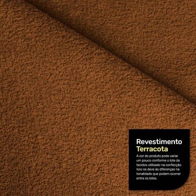 Sofá Living Bloom 220cm 03 Lugares Com Pés De Madeira Bouclê Terracota - Desk Design