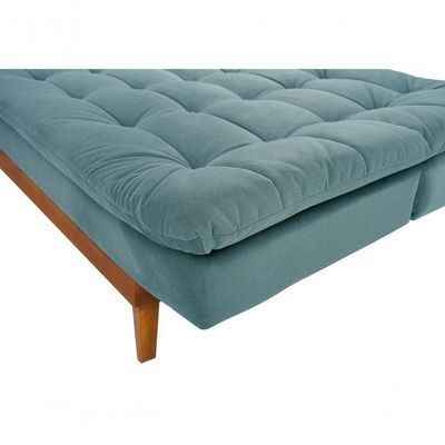 Sofá Cama Dubai Suede Espuma Especial D33 Cor:azul Turquesa 362