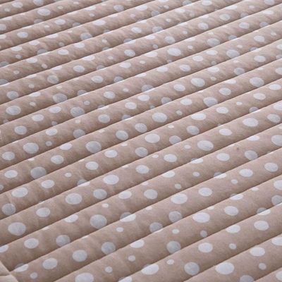 Kit Cobre Leito Colcha Polly Casal 3 Peças Malha 100% Algodão Estampa Bolinhas - Bege