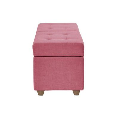 Canto Alemão Recamier Bau + Painel Madri 120cm Suede Pink - Inova Decor