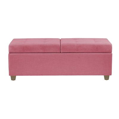 Canto Alemão Recamier Bau + Painel Madri 120cm Suede Pink - Inova Decor