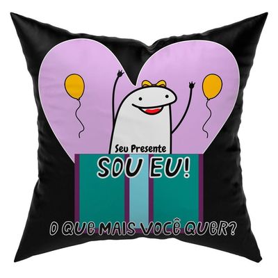 Capa De Almofada Estampada Avulsa Flork Meme Humor Com Frases 45cm X 45cm Com Zíper Estampa Seu Presente