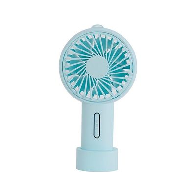 Ventilador Portátil Para Mesa Recarregável Com Base Azul