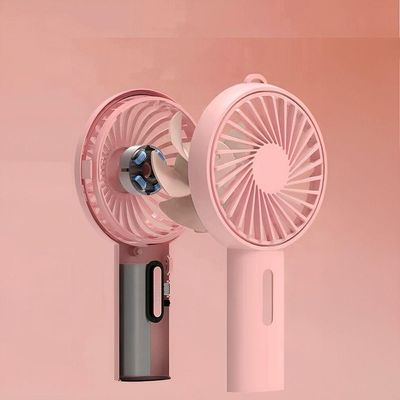 Ventilador Portátil Para Mesa Recarregável Com Base Azul
